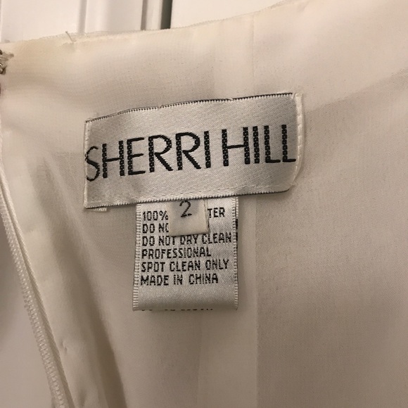 Custom Sherri Hill white/gold prom pageant gown - Picture 7 of 8